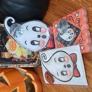 Johanna Parker Halloween Ghost Plate & Napkin Set 🎃